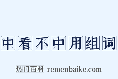 中看不中用组词是什么意思的图片